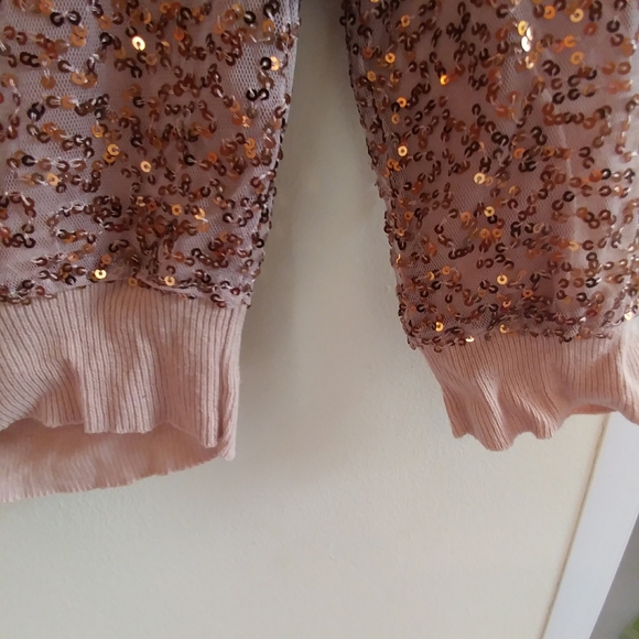 American Eagle Outfitters Pink Sequin Cardigan - Picture 11 of 12